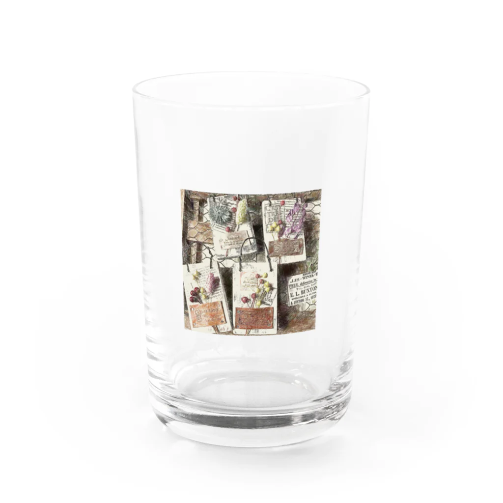 full  of funのフラワーコレクション・イラスト風（正方形） Water Glass :front