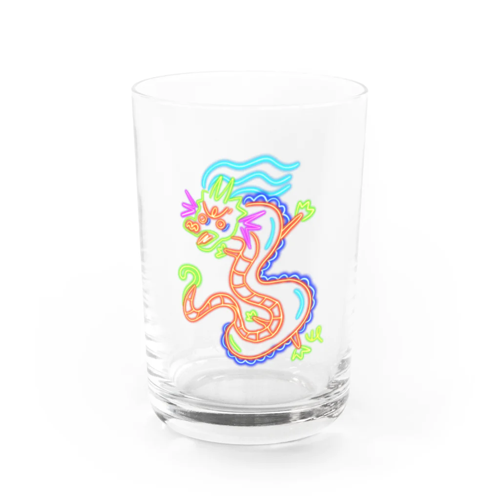 ビレイダオのネオン　龍 Water Glass :front