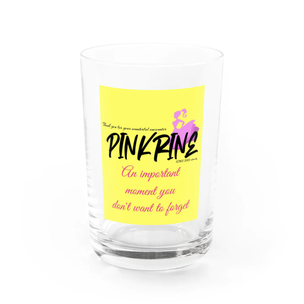 【Pink Rine】の【Pink Rine】オリジナル(yellow) Water Glass :front