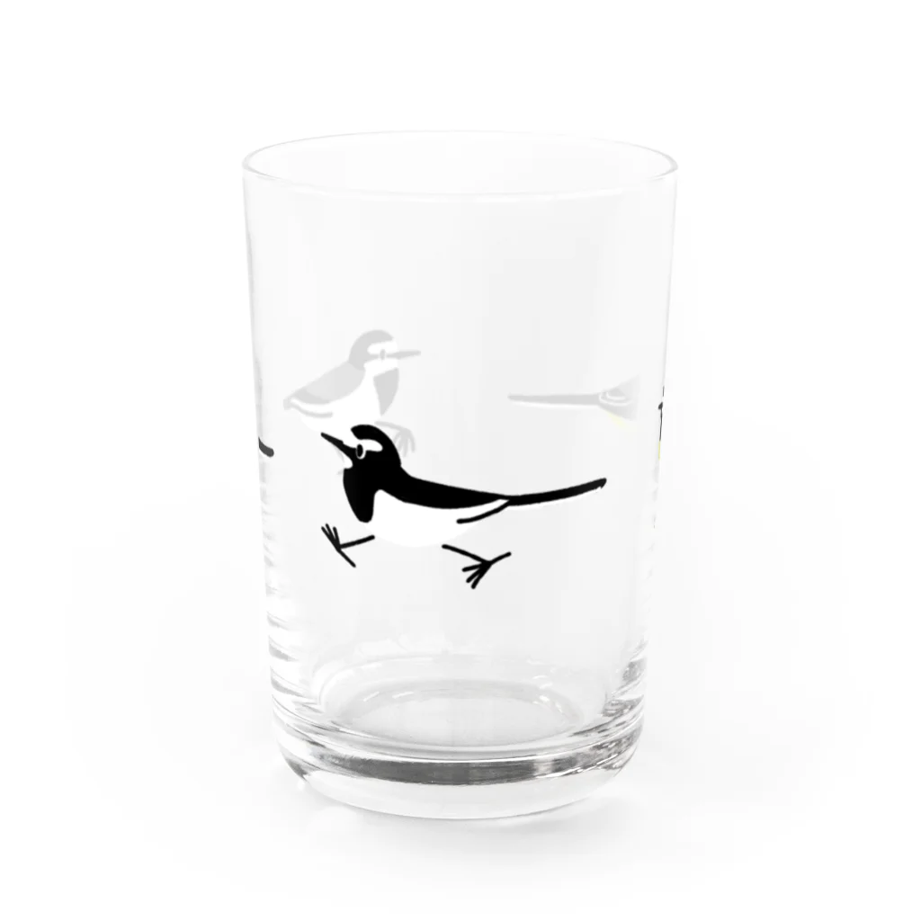 でこぱち商店のセキレイさんぽ Water Glass :front