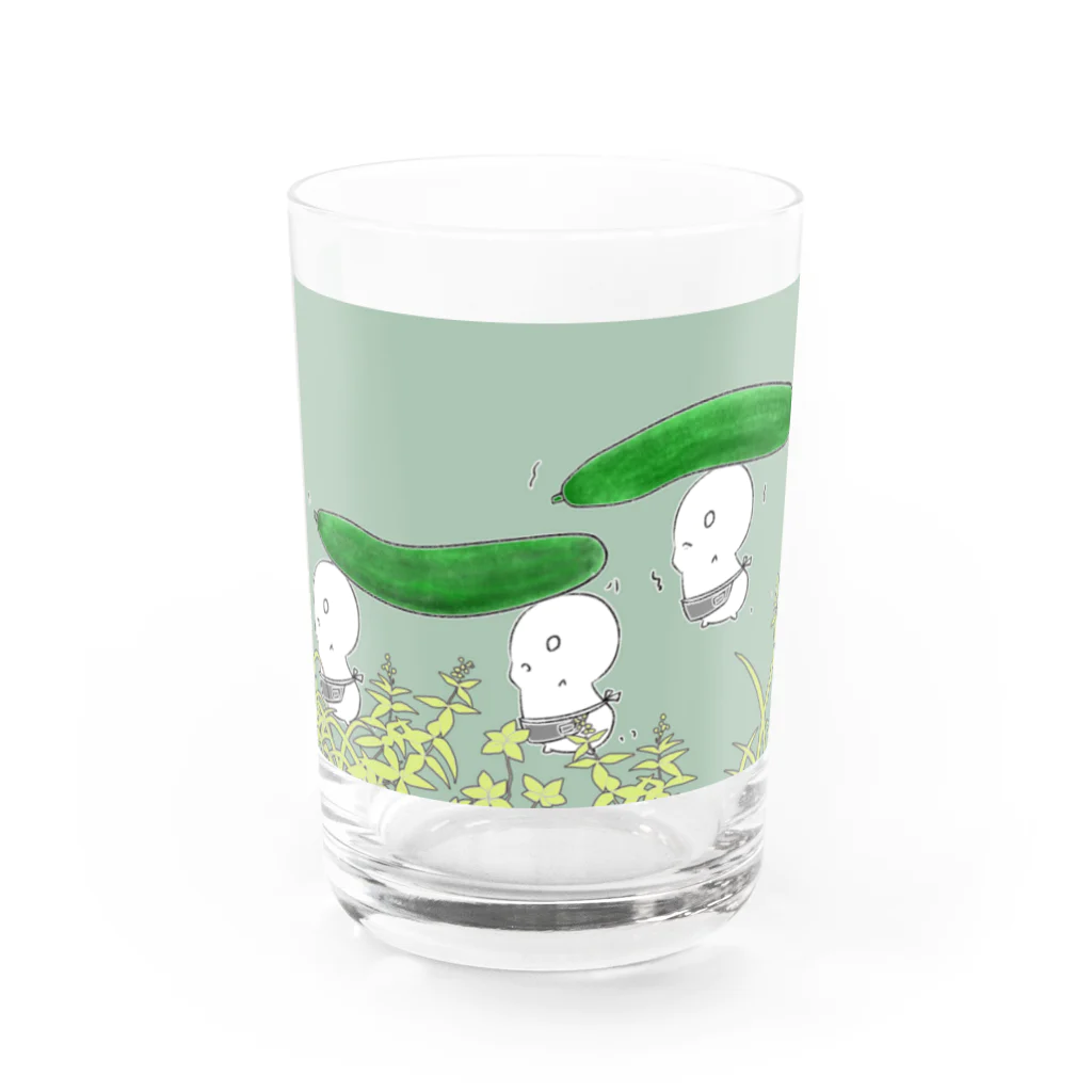 煤音小紋ちのキュウリと Water Glass :front