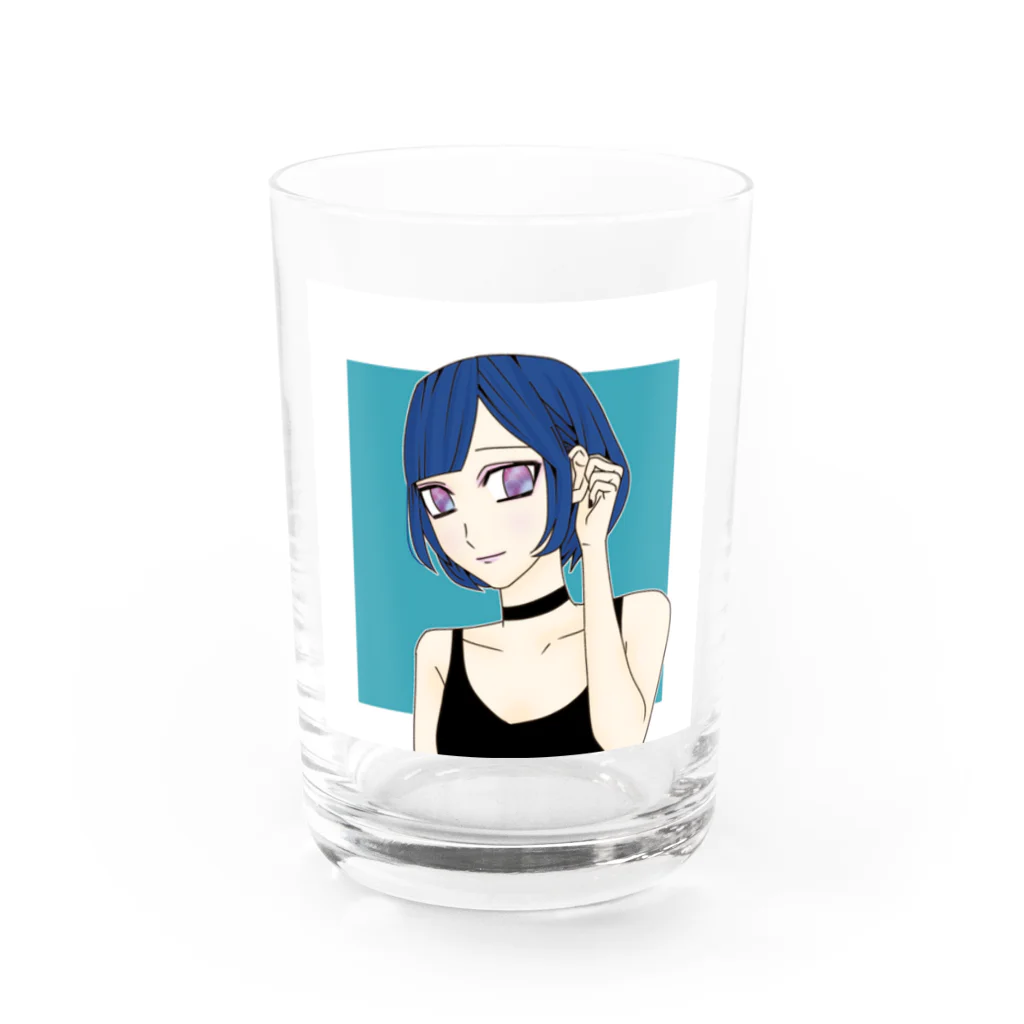 ガールズルームの青ショートさん Water Glass :front