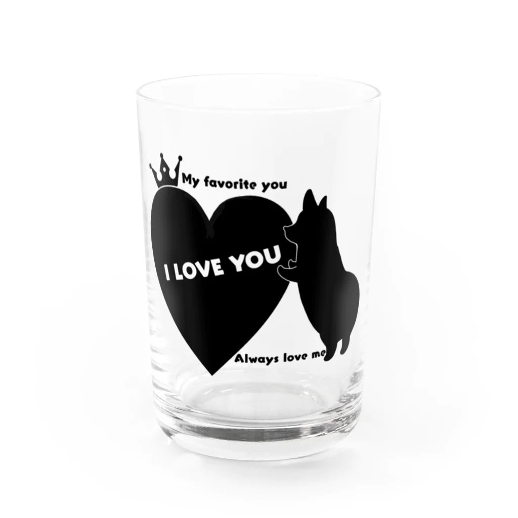 5corgisのI LOVE YOU CORGI Water Glass :front