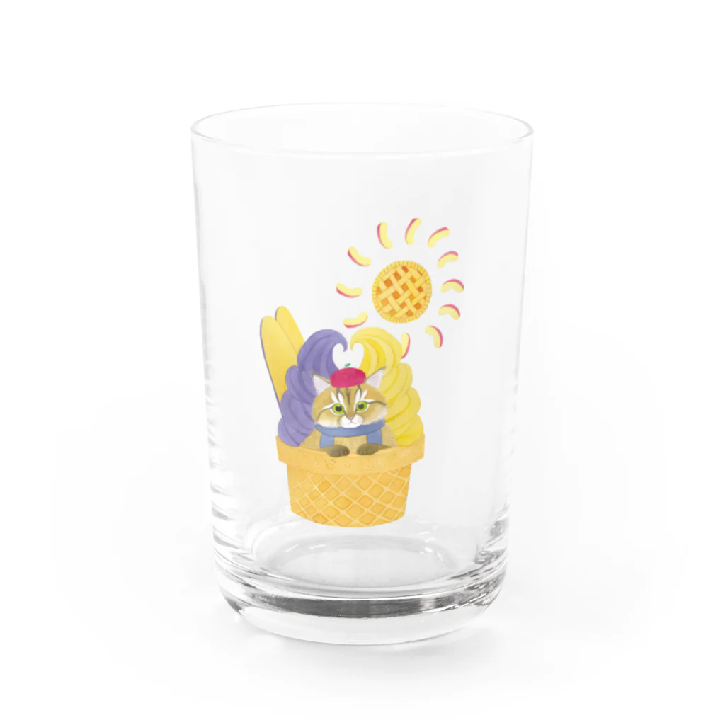 てづきゃっとのさつまいもパフェにゃんこ Water Glass :front