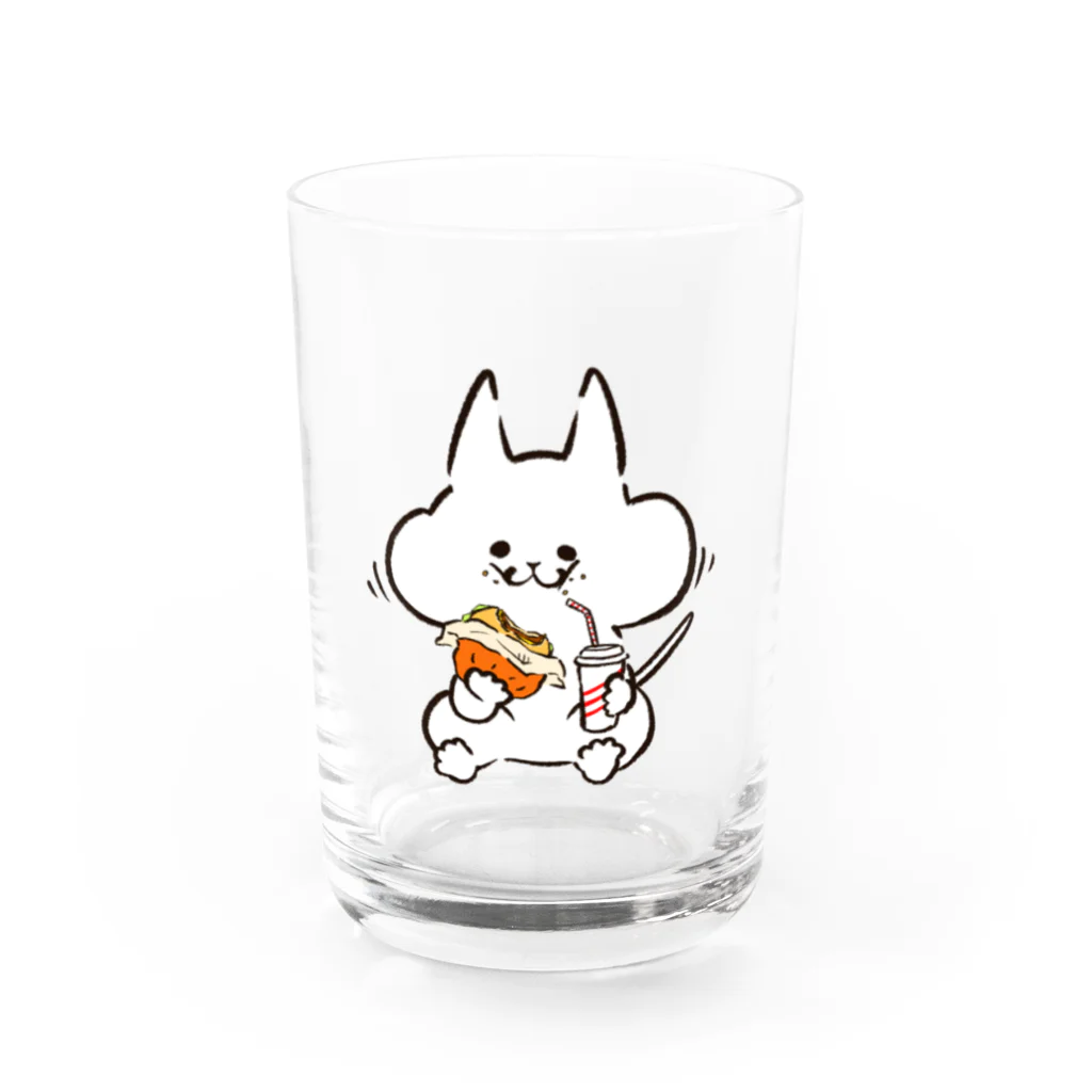 まをぢょっぷのねこ妻まをぢ（ハンバーガー＆ドリンク） Water Glass :front