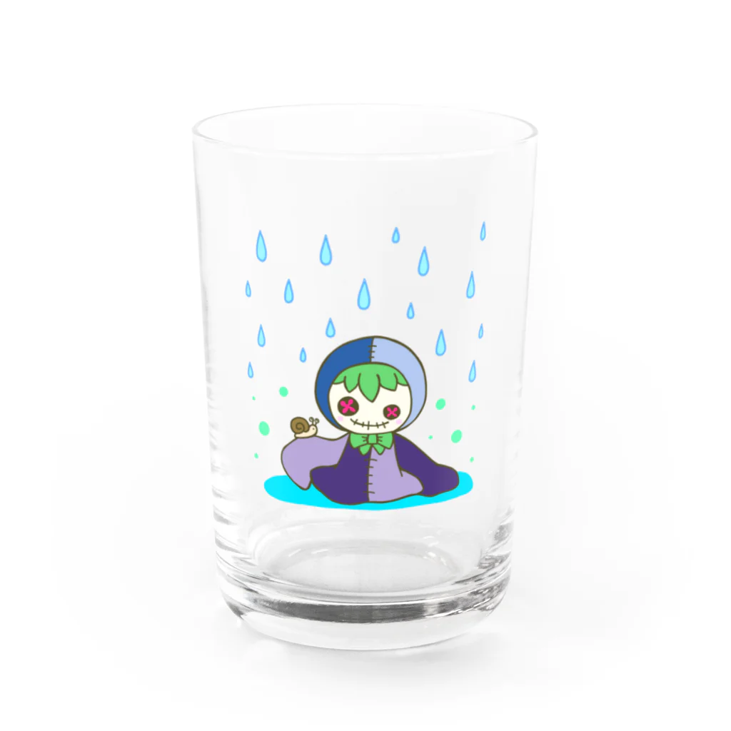 あおつるSUZURIショップの雨の日の小さな友達 Water Glass :front