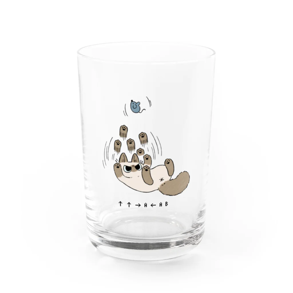 のべ子のbigニャババあずきさん Water Glass :front