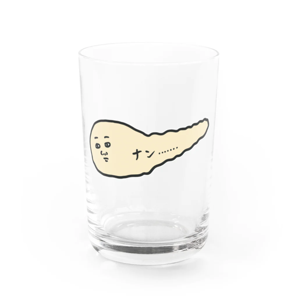 あわてないすのお店のナンちてグラス Water Glass :front