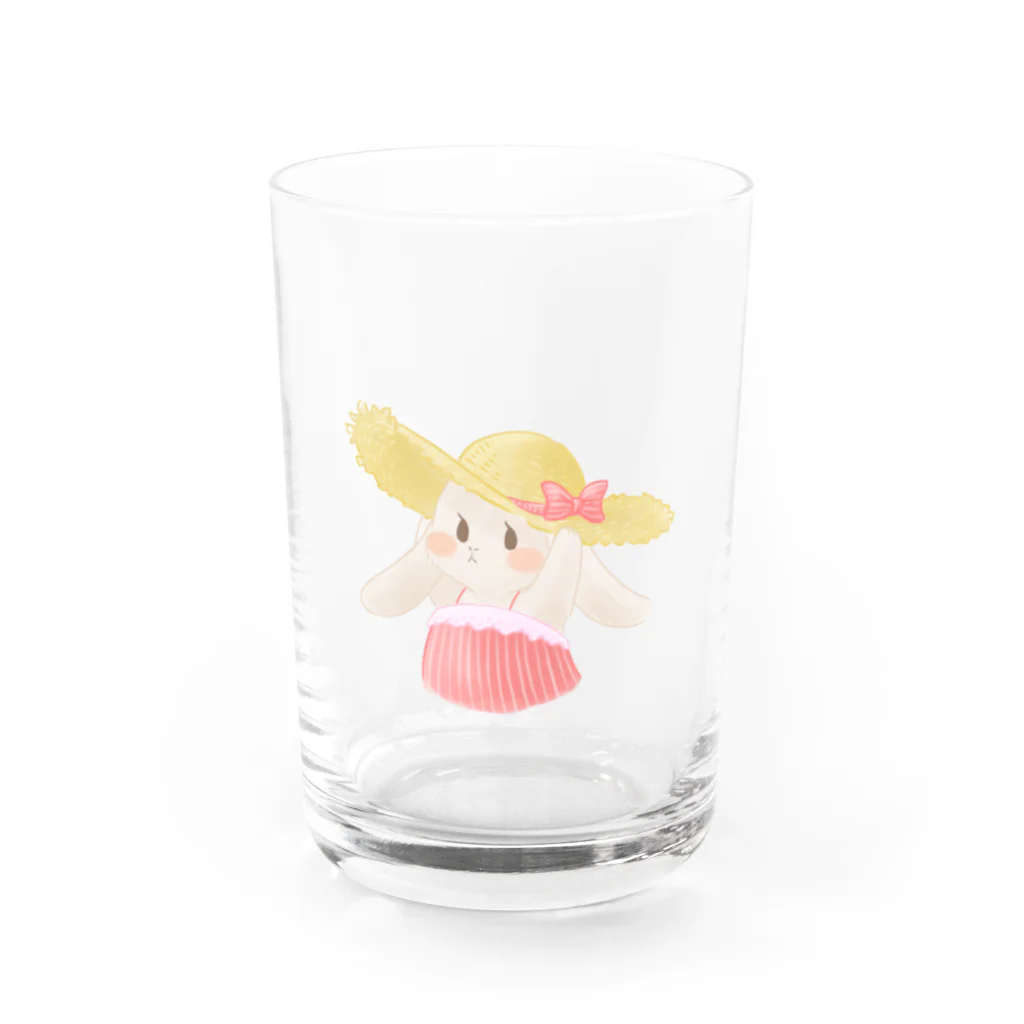 あんころの麦わらうさちゃん Water Glass :front