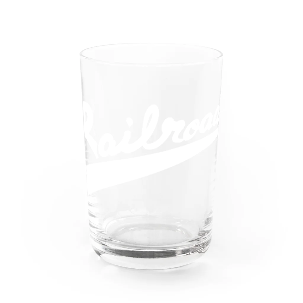 PoooompadoooourのRailroadsロゴタイプ　しろ Water Glass :front