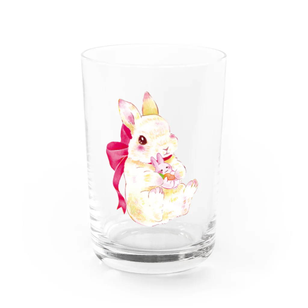 しず華＊(カラー･リボンボン)のぬいぐるみぎゅっ Water Glass :front