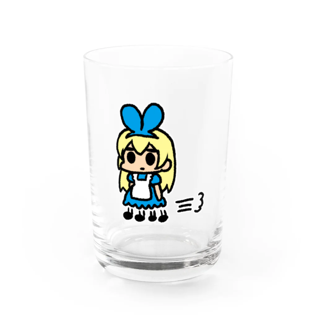 空飛ぶねこちゃん研究所のカサカサアリス Water Glass :front