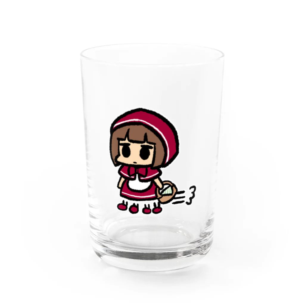 空飛ぶねこちゃん研究所のカサカサ赤ずきん Water Glass :front