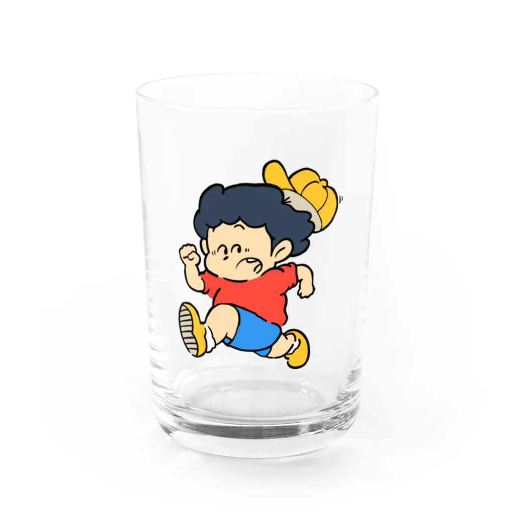 あきた あもうの飛出注意くん Water Glass :front