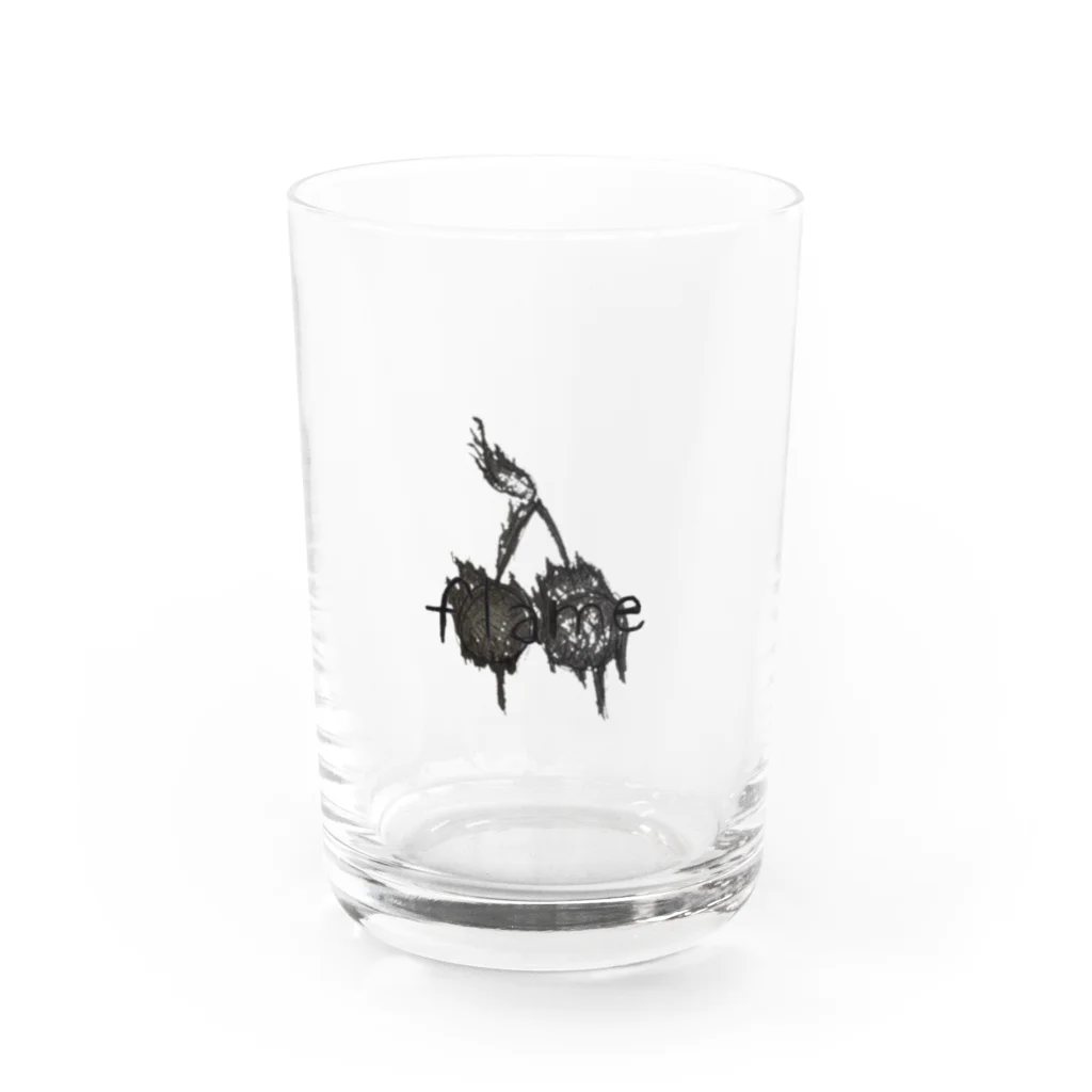 🍒のメモのさくらんぼと炎 Water Glass :front