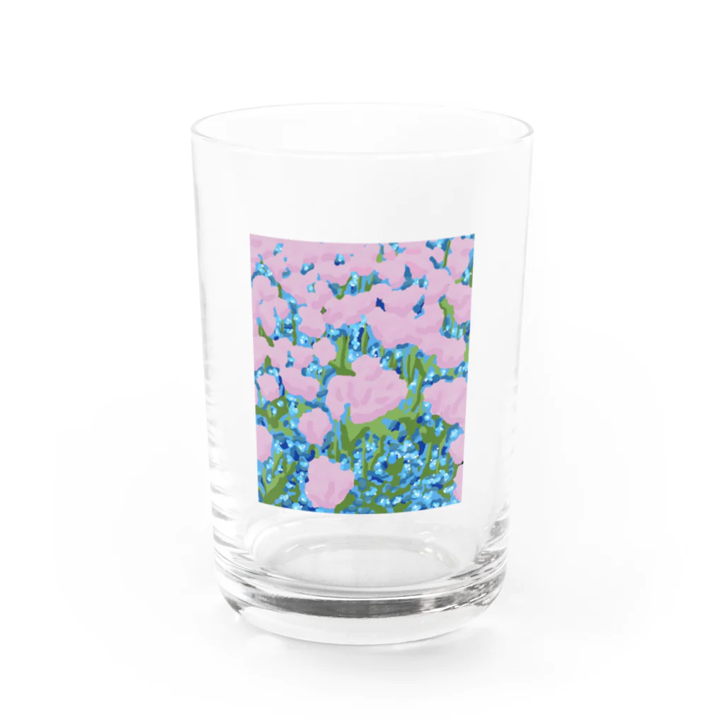 u tsu ro hi -のチューリップとネモフィラ Water Glass :front