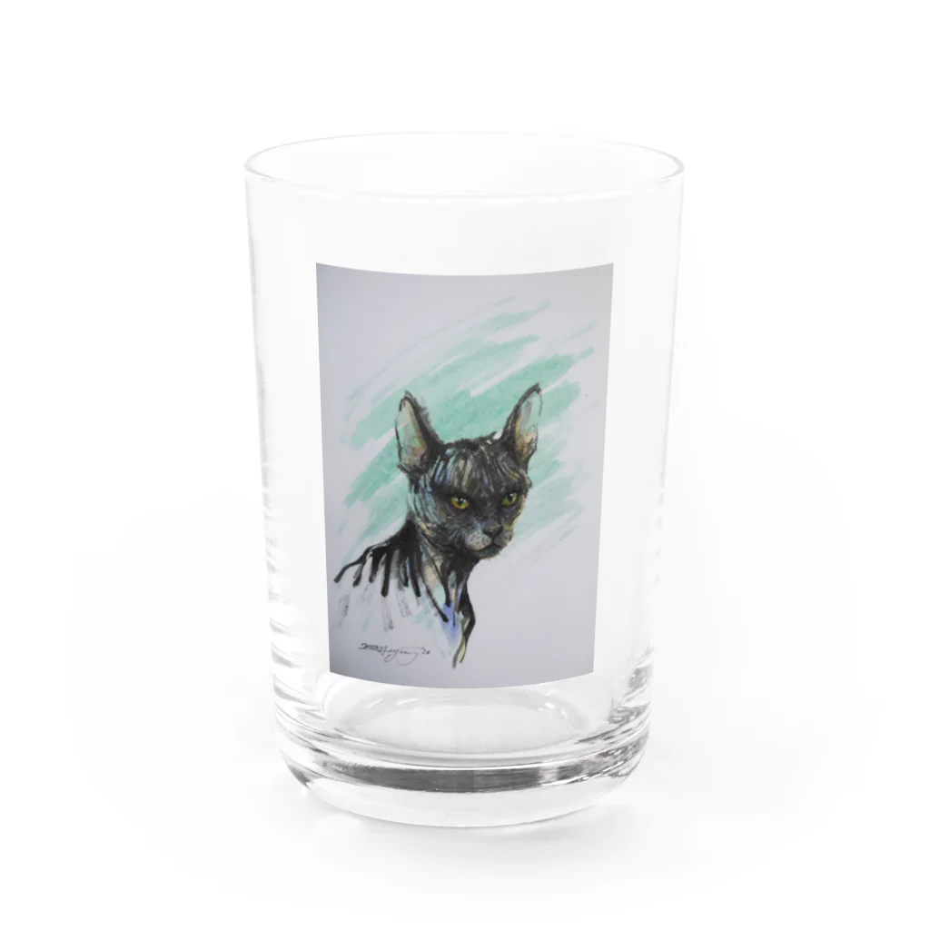 永久凍土の国の白夜のスフィンクス猫２０２０ Water Glass :front