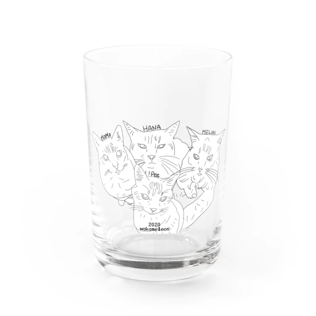 WakameleonのしろくまCats Water Glass :front