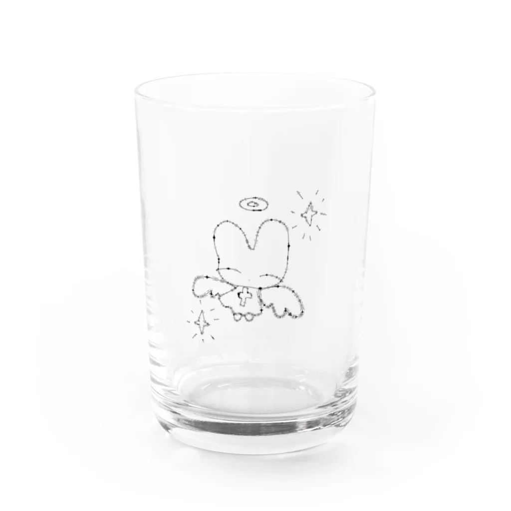 猫と睡眠薬のうさちゃん天使 Water Glass :front