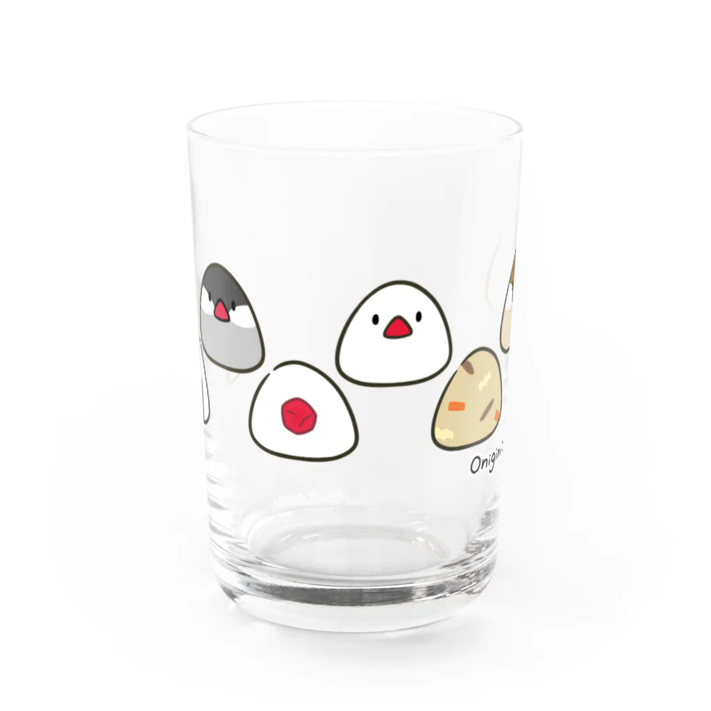 TeaDrop.Cのおにぎり文鳥 Water Glass :front