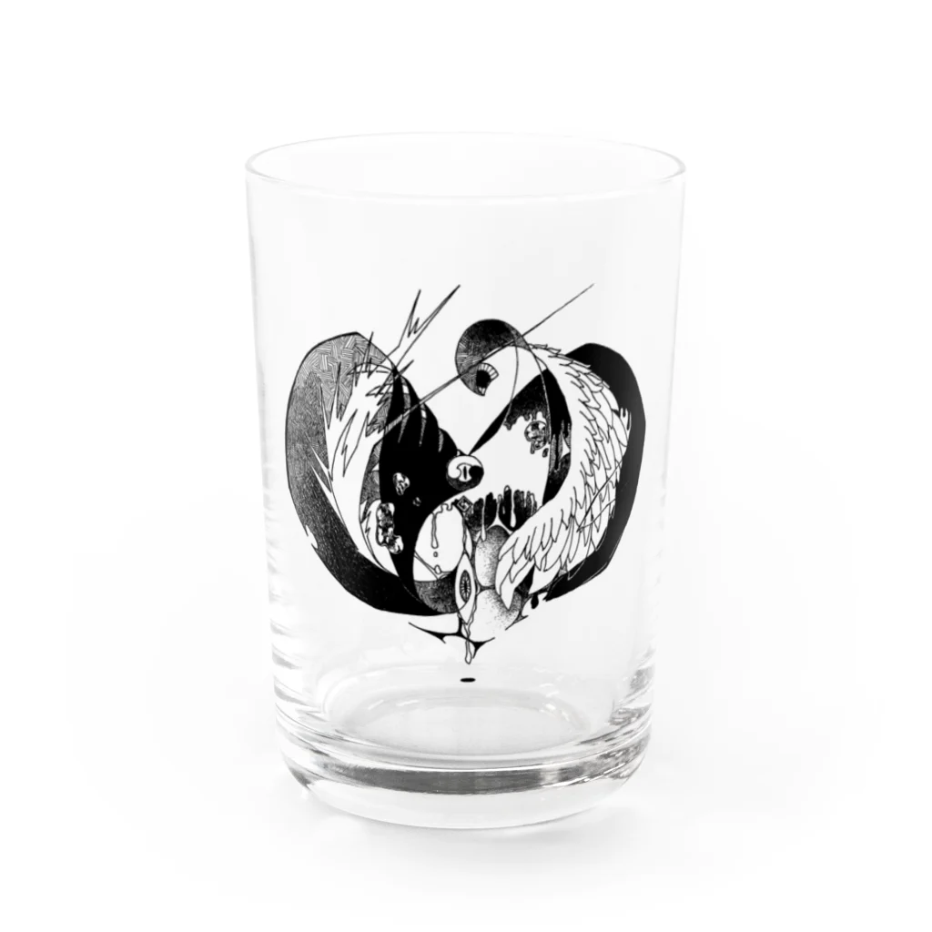 平井肉助(Rudy)の抽象画グラス第二弾 Water Glass :front