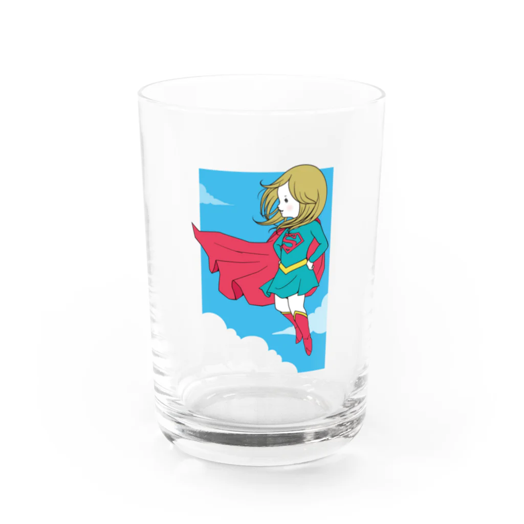 イラストレーター トツカケイスケのSUPER GIRL Water Glass :front