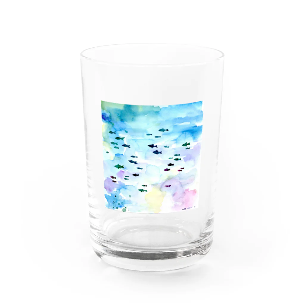 NINEのおさかな 水彩 Water Glass :front