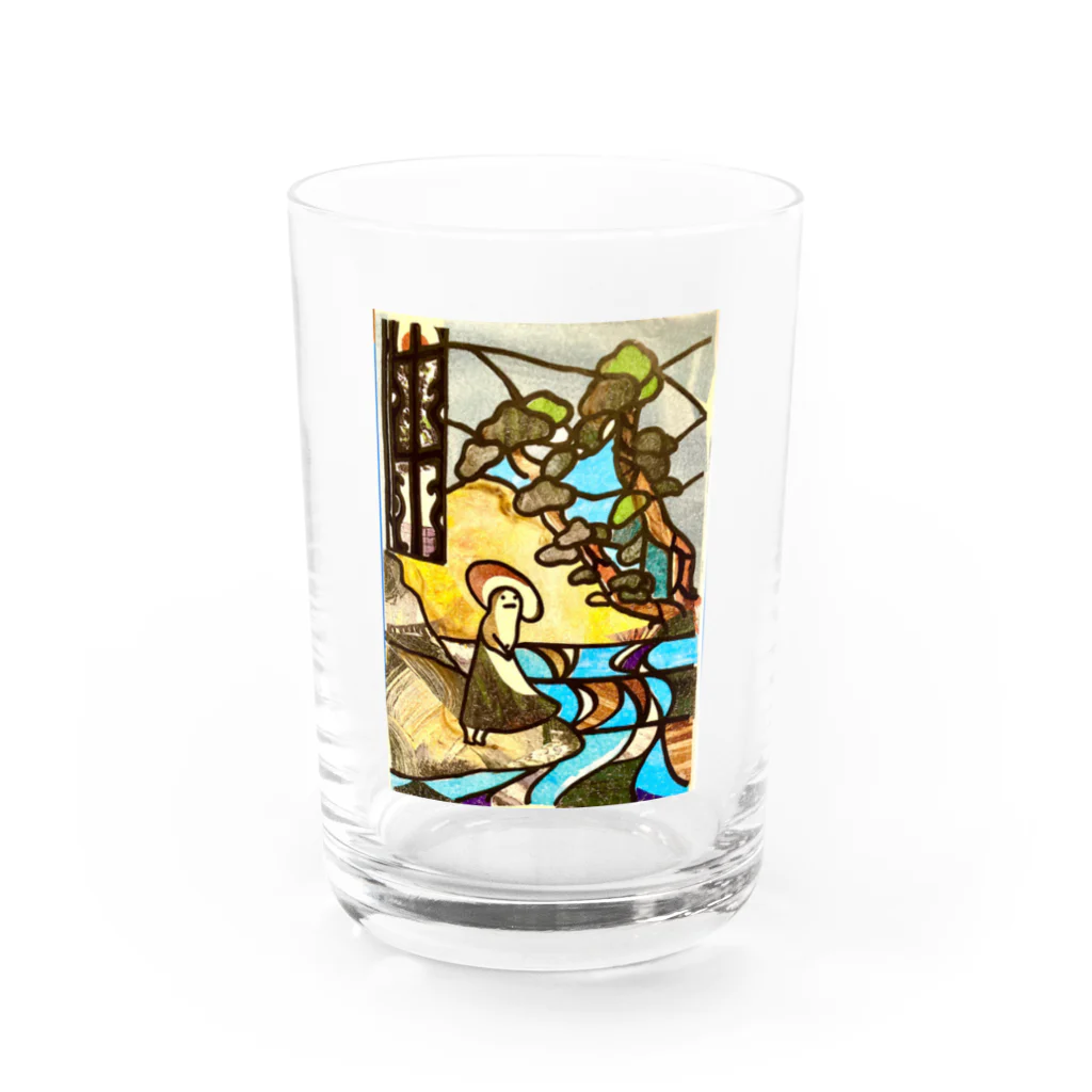 mycofの小さな駅舎のステンドグラス Water Glass :front