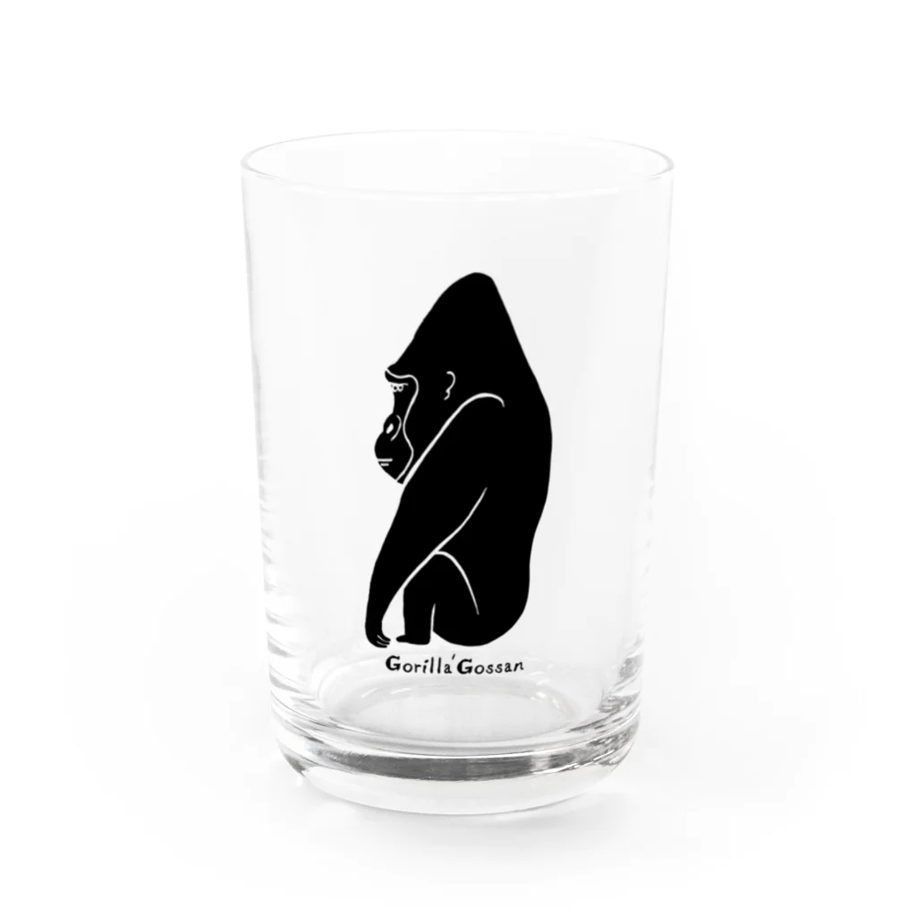 hossy nakkieのゴリラのゴッさんメイン Water Glass :front