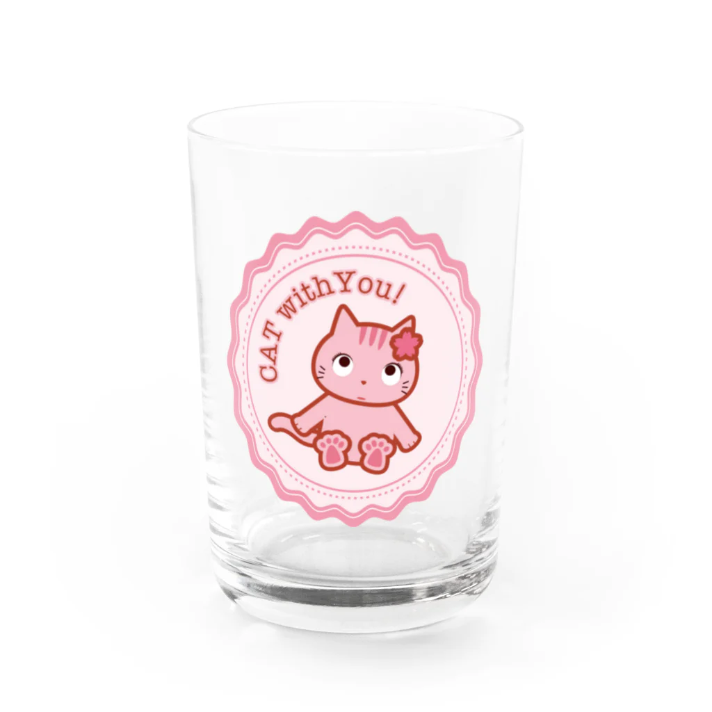 夙川育ち＠ネットショップのCAT WITH YOU Water Glass :front