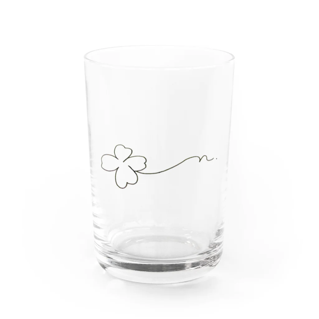 癒しサロン和みの届け幸せのクローバー Water Glass :front