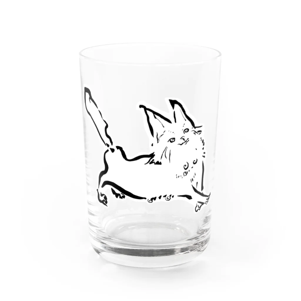 ただようプ二のルンルンねこ Water Glass :front