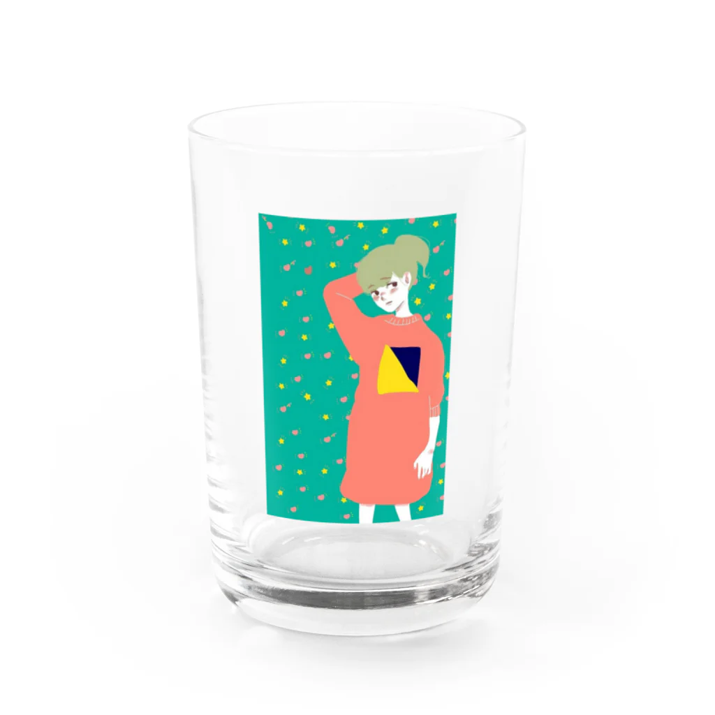 せんのポニテ女 Water Glass :front