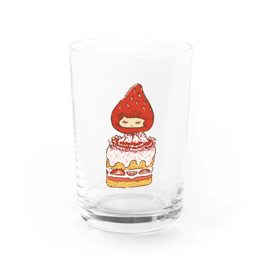 伊藤萌果のカオス屋さんのショートケーキちゃん Water Glass :front