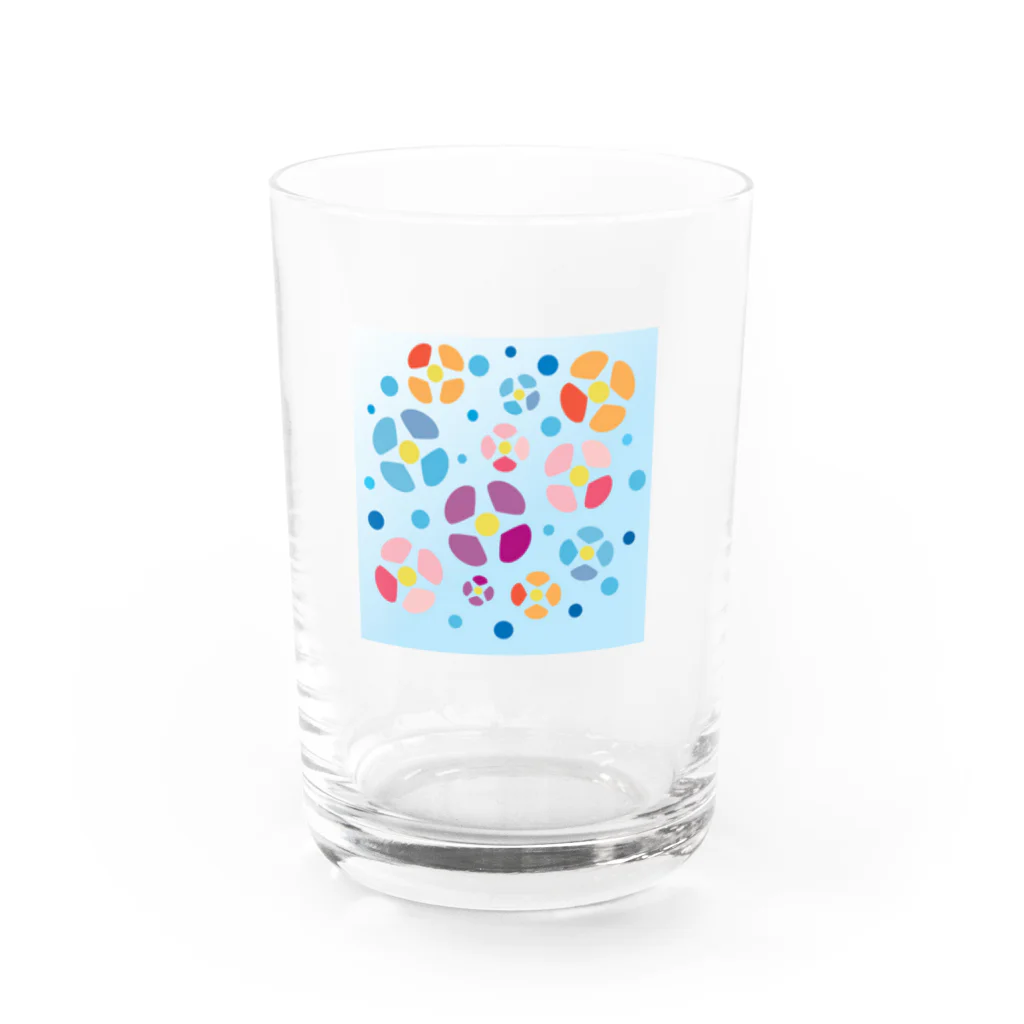 しづくの涼しげな夏の花 Water Glass :front