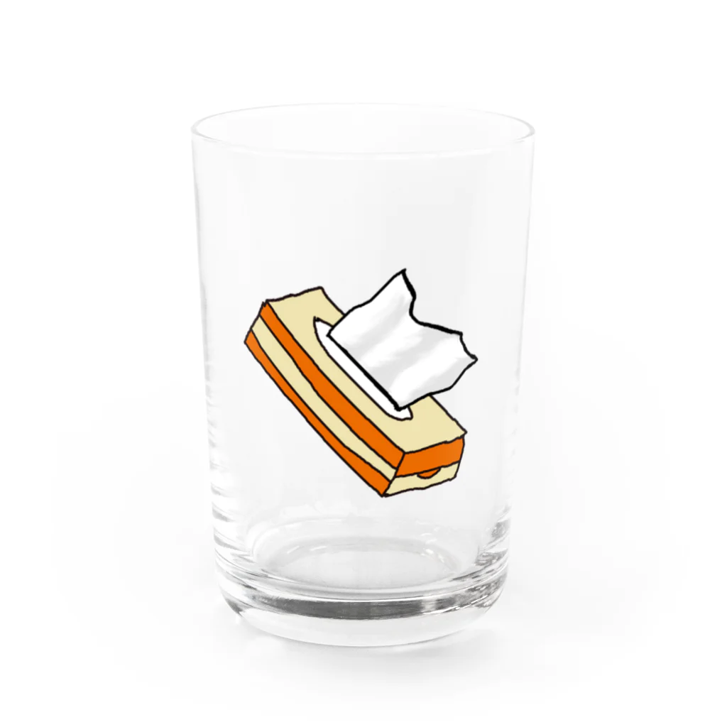 めそ（まろシャブ）のティッシュ箱 Water Glass :front