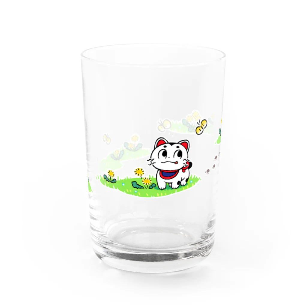 をかし屋のこまいぬくん　うららか春の日 Water Glass :front