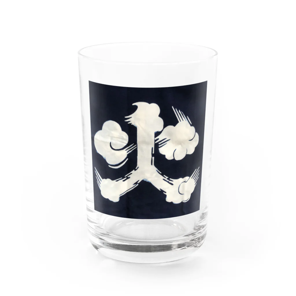 Sakiko Shinozuka /Miuraの火吹男、藍ロゴ Water Glass :front