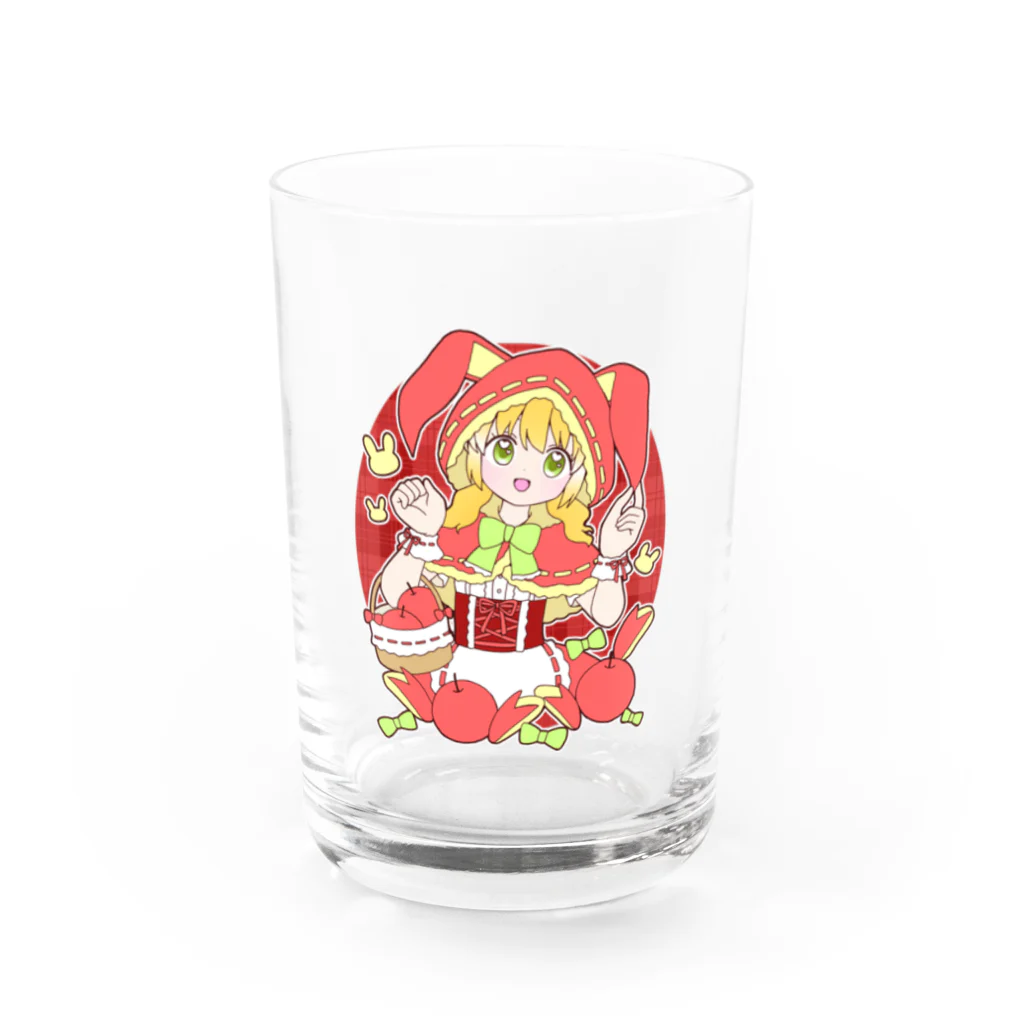 かわいいもののおみせ　いそぎんちゃくのうさぎリンゴ赤ずきんちゃん Water Glass :front