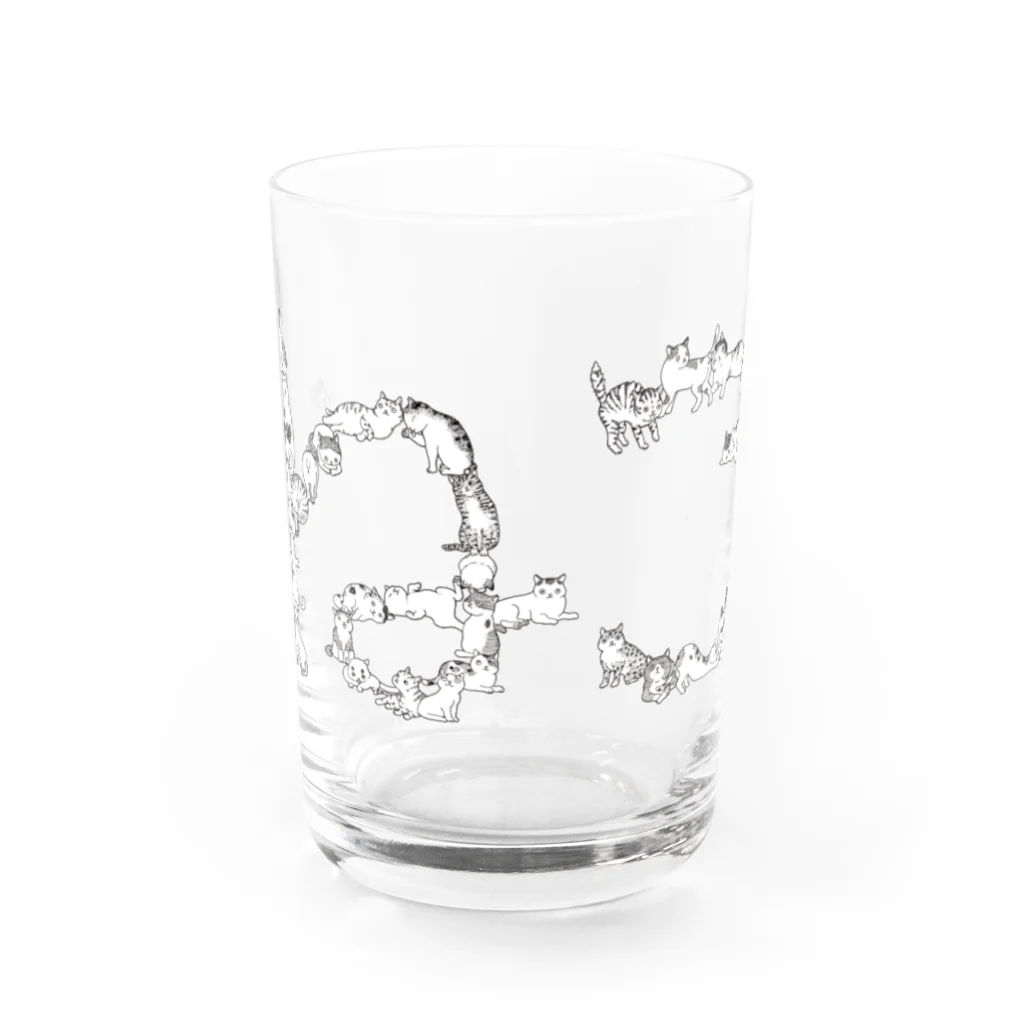 nawoko-yaの猫文字ねこ Water Glass :front