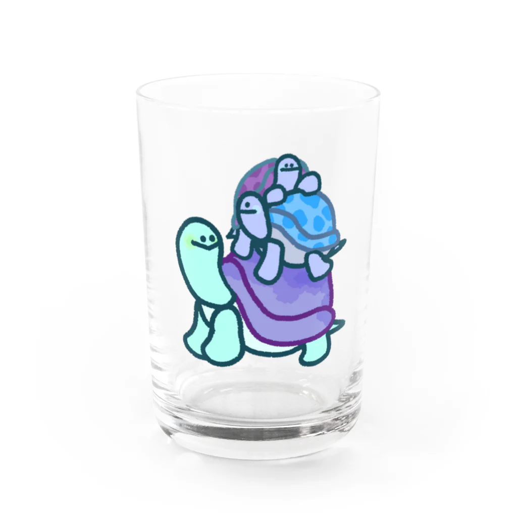 カメちゃん𓆉のダークカメちゃんトリオ Water Glass :front