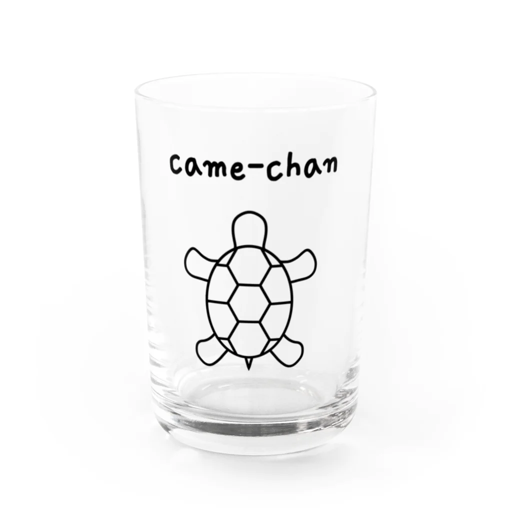 カメちゃん𓆉のカメちゃんロゴ Water Glass :front