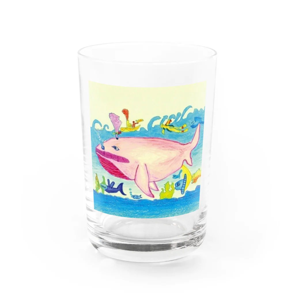 shizuka-kashimaのぴんくクジラ Water Glass :front