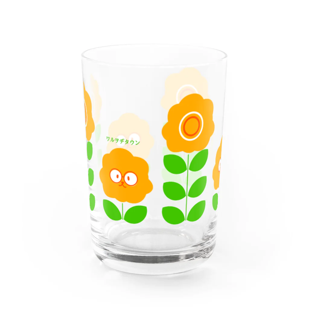 菊地わやのレトロいぬ（文字入り） Water Glass :front