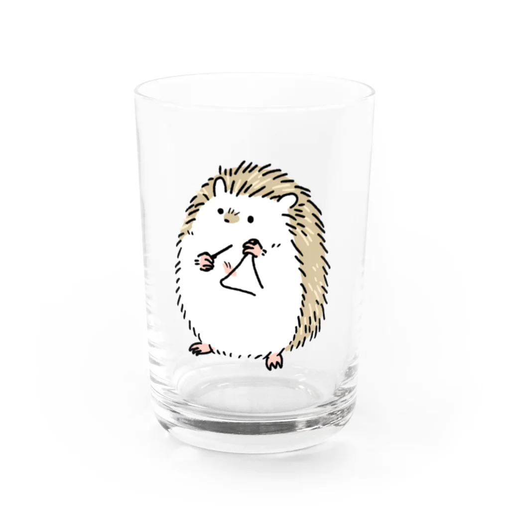 ハリネズミと楽器のハリネズミとトライアングル Water Glass :front