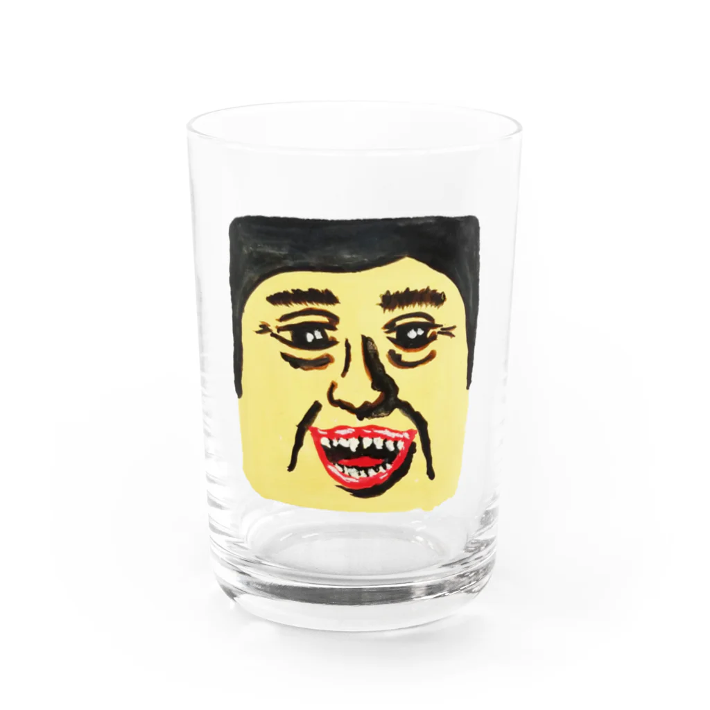 カツ丼屋さんの笑顔の人、Bくん Water Glass :front