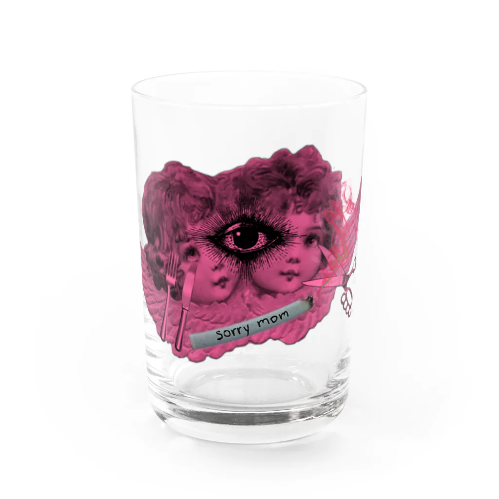 優美なる憂鬱のママごめんね Water Glass :front