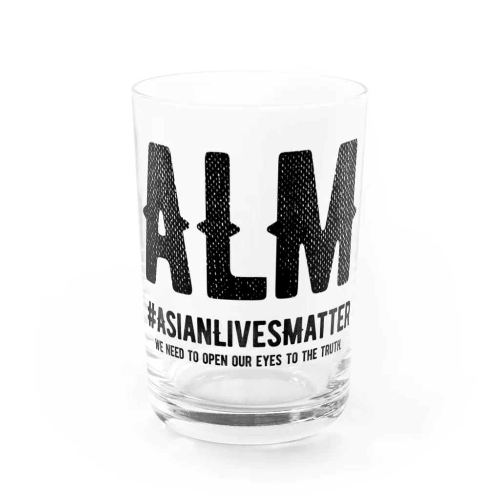 SANKAKU DESIGN STOREのAsian Lives Matter。 黒 Water Glass :front