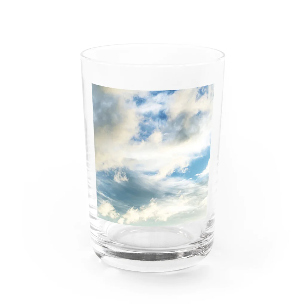 まつりの流れゆく雲 Water Glass :front