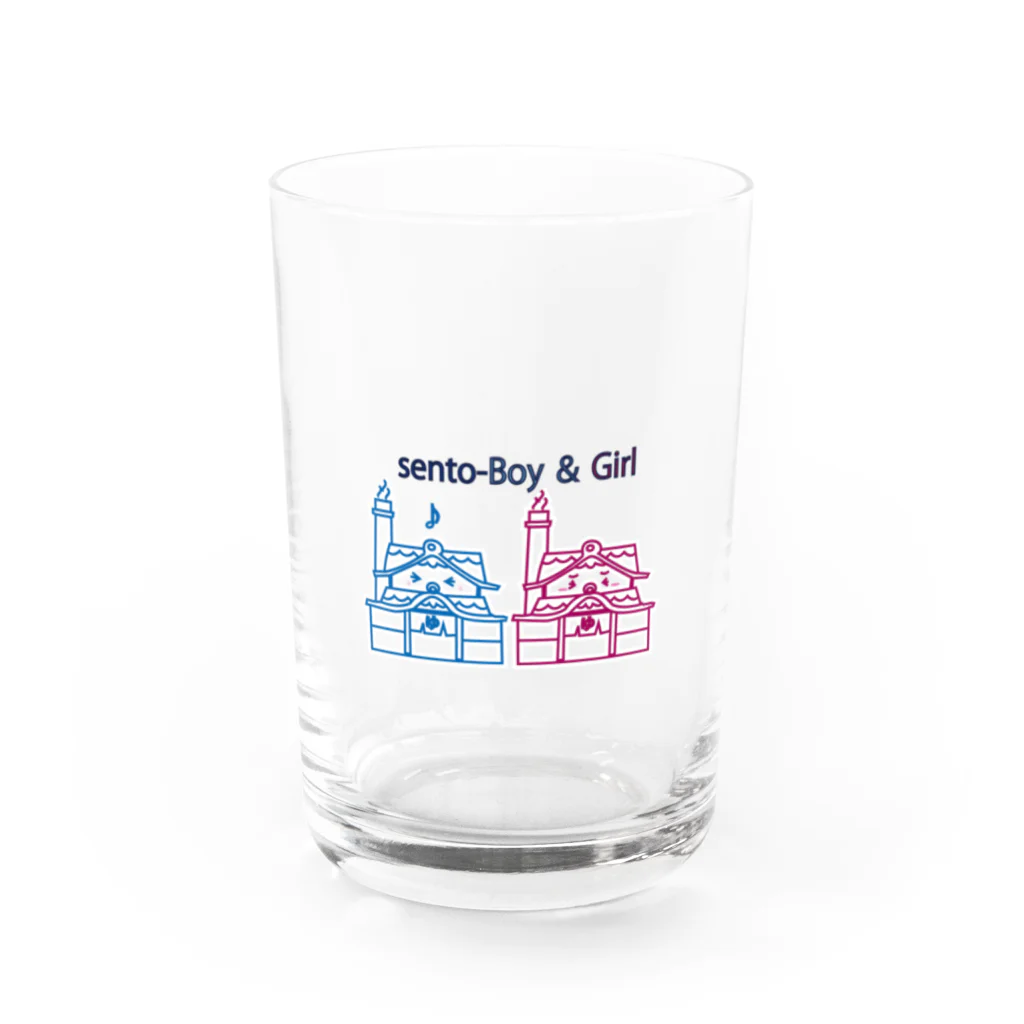 haruhi＆fuhitoの銭湯ボーイ＆ガール Water Glass :front